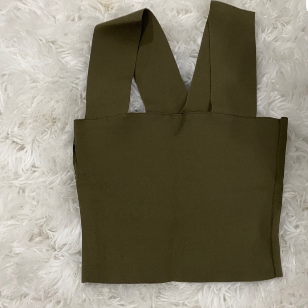 Seek the label bandage top olive green XS